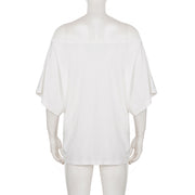Solid Color Slash Shoulder T Shirts GPKJ MR47002