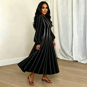 Long Sleeve Print Maxi Dress GQLK 6681
