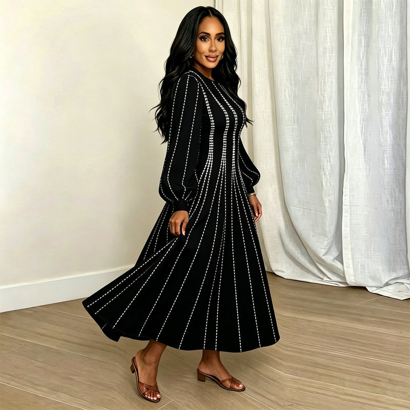 Long Sleeve Print Maxi Dress GQLK 6681