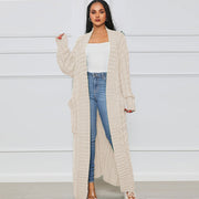 Solid Color Long Twist Sweater Cardigan Coat FSXF F380