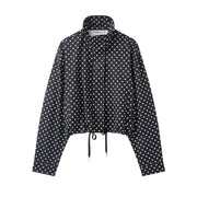 Polka Dot Print Long Sleeve Zipper Coats GYZS BB058