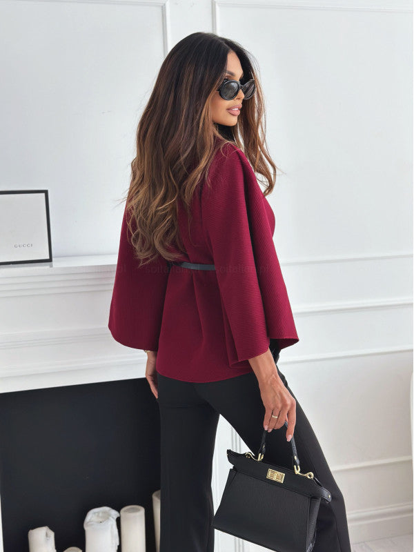 Fashion Solid Color Cape Coat GSZE 5382