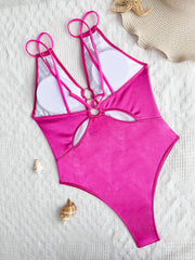 Solid Color Backless One Piece Swimsuit CASF 6561
