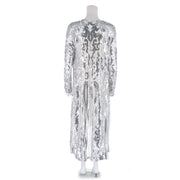 Plus Size Sequin Embroidered See Through Cardigan Coats GMMD 8088