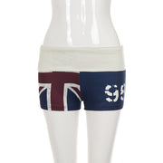 Contrast Color Patchwork Print Shorts GPKJ MR50969