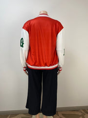 Plus Size Long Sleeve Tops Baseball Jacket GAWE 6275