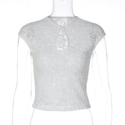 Lace Short Sleeve T Shirt GLAG T6421492F