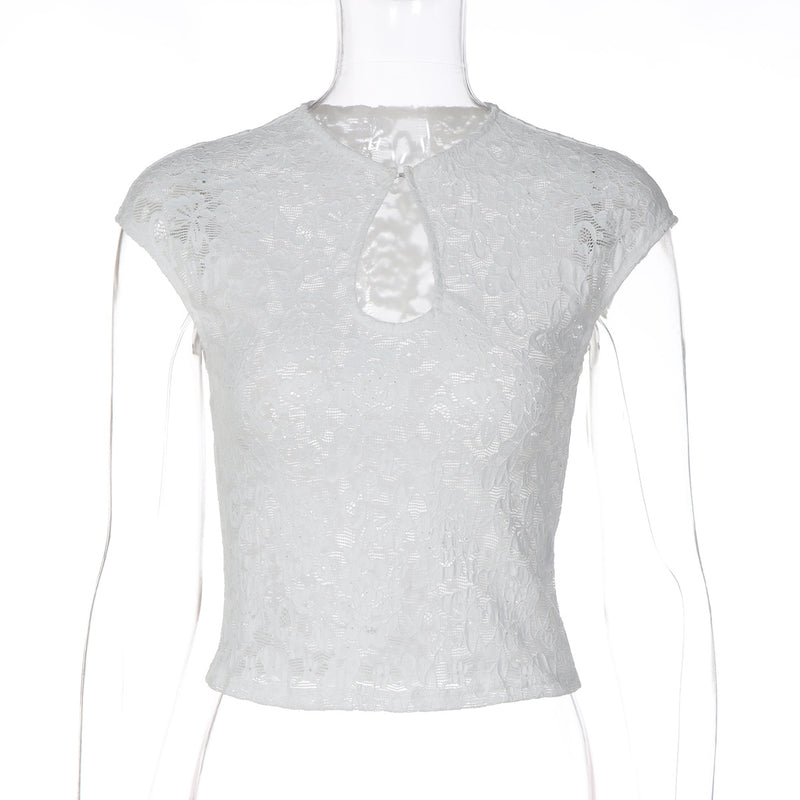 Lace Short Sleeve T Shirt GLAG T6421492F