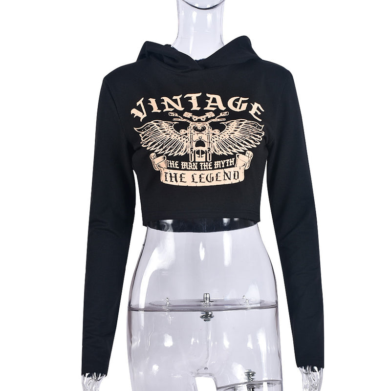 Long Sleeve Print Hooded Sweatshirt GNZD 9688TD