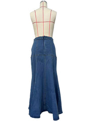 Fashion Denim Solid Half Body Skirt OD 8681