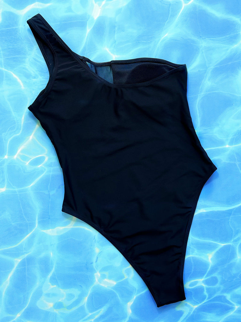 Solid Color Mesh One Piece Swimsuit CSYZ A20HY