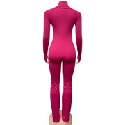 Solid Color Zipper Casual Jumpsuit GQNF Y00270QC
