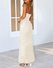 Embroidered Off Shoulder Evening Dress YMYF 9579