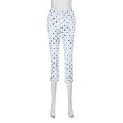 Polka Dots Print Sport Seventh Pants SUM JY26051PFO