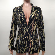 Casual Print Long Sleeve Blazer XMY 9393