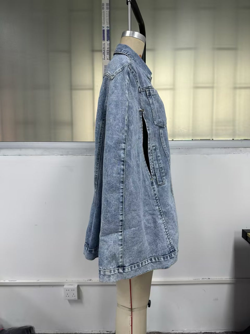 Fashion Irregular Loose Denim Jacket GYXN 35622