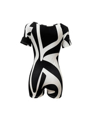 Patchwork Contrast Color Romper LSD 2436