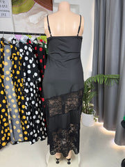 Plus Size Lace Patchwork Sling Maxi Dress GAWE 6760