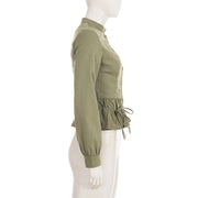 Long Sleeve Ruched Shirt GPKJ MR51402