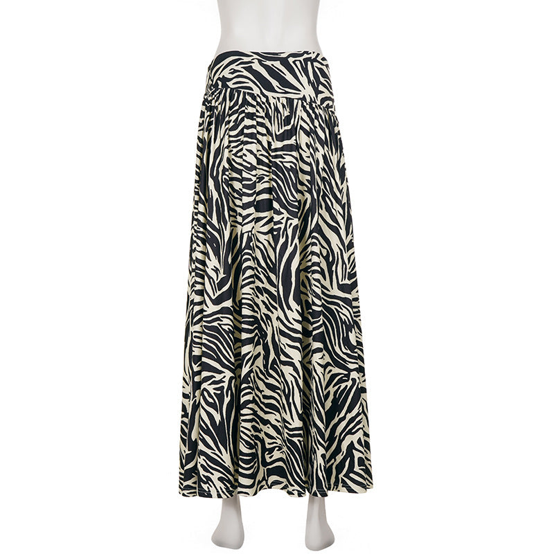 Fashion Casual Zebra Print Long Skirt GPKJ MR50989