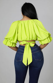 Solid Color Flare Sleeve Loose Shirt XHXF 929