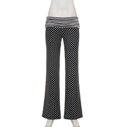 Polka Dot Print Ruched Straight Pants GPKJ MR50781