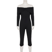 One Shoulder Long Sleeve Knits Jumpsuit GPKJ MR50928