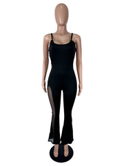 Mesh Patchwork Backless Jumpsuit SHD 8112