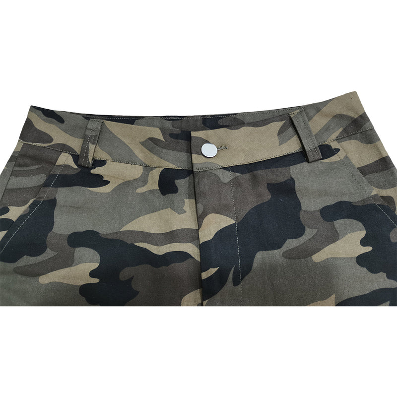 Camouflage Drawstring Five Point Pants Without Waist Belt BGN 289