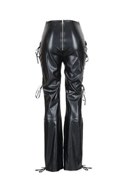 Bandage Skinny PU Leather Pants YRST T172