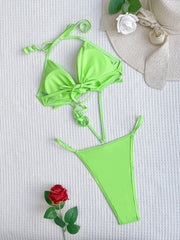 Sexy Solid Bandage Backless One Piece Swimsuit CASF 6501
