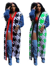 Patchwork Cardigan Double Layer Thickened Sweater Jacket OD 8698