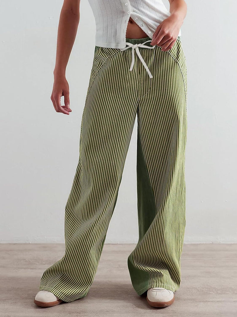 Loose Color Block Wide Leg Jeans GYAN 059