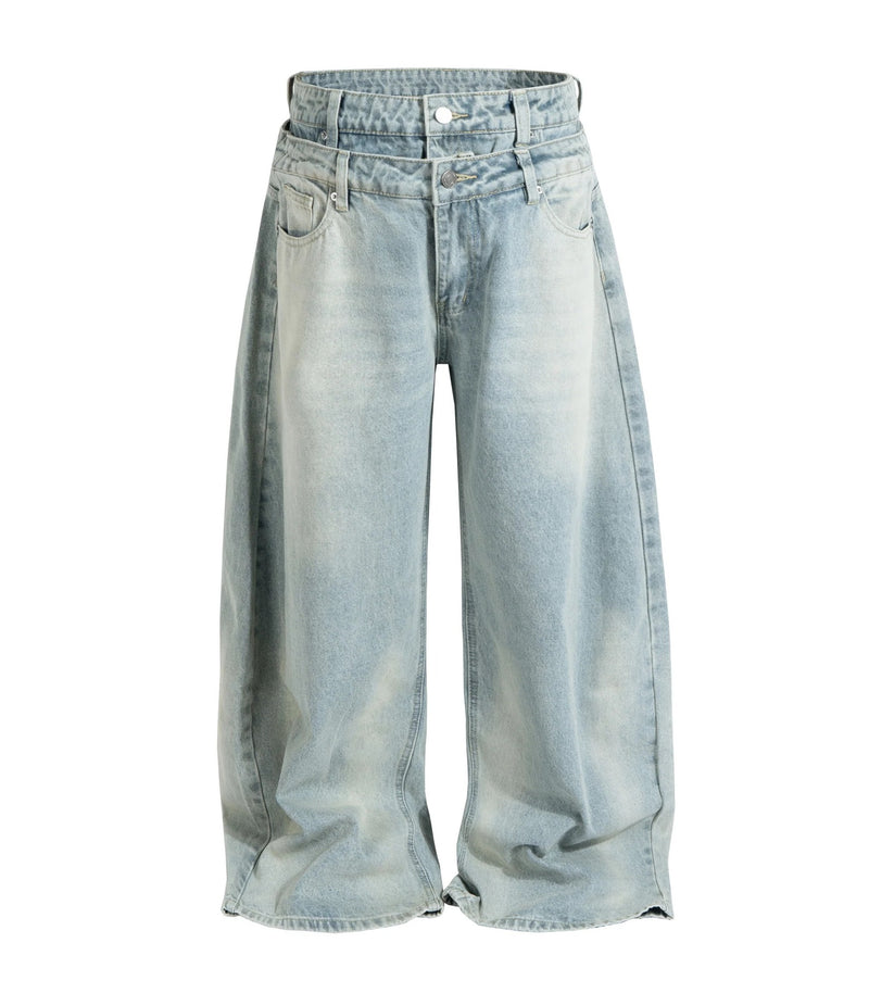 Plus Size Fashion Washed Straight Jeans GYLN 9572