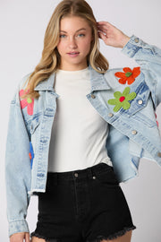 Long Sleeve Print Denim Jacket GMYT 309