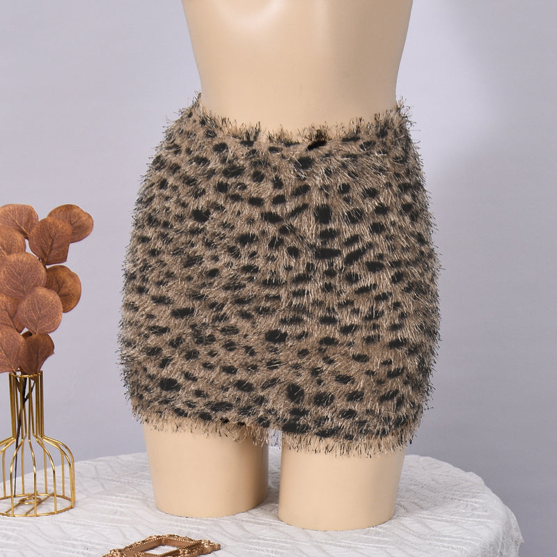 Leopard Print Slim Mini Skirts GNZD 51930DHD