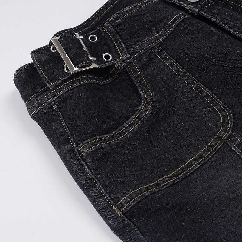 Fashion Patchwork Micro Flare Jeans GQLF 0134