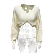 Long Sleeve V Neck Knits Sweater GQNF Y00255CM