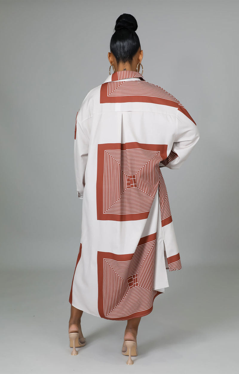 Casual Color Block Long Shirt XHXF 946