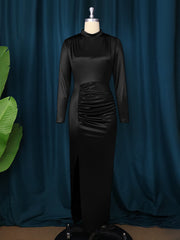 Plus Size Long Sleeve Split Maxi Dress GKEN AM220851