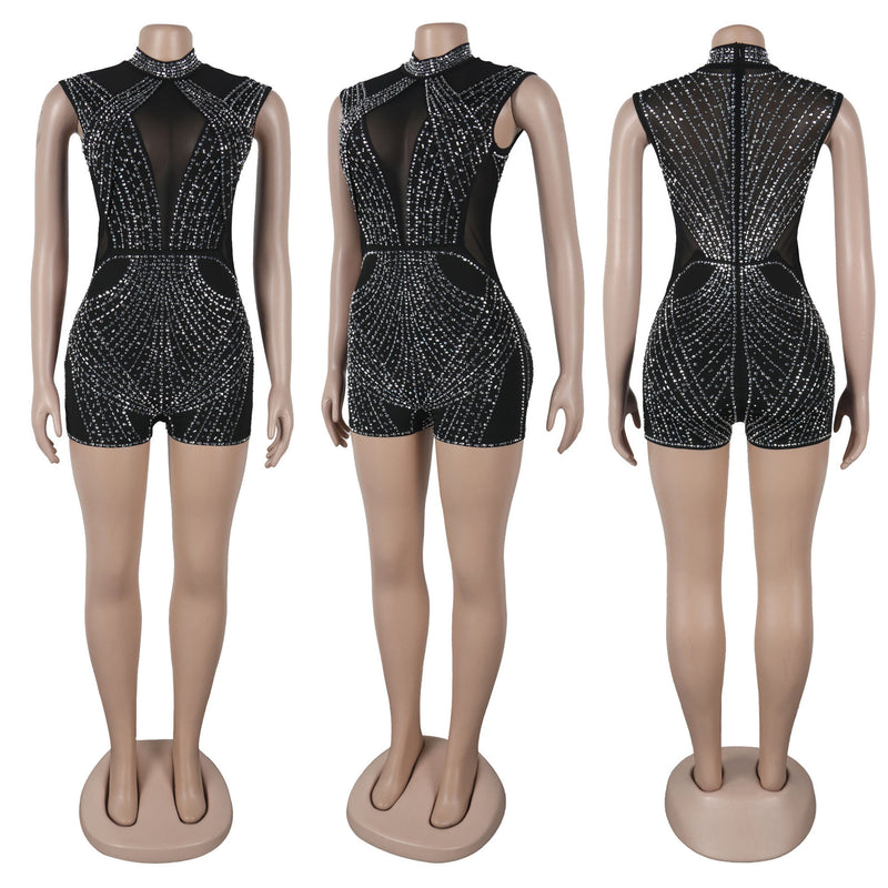 Sleeveless Hot Drill Slim Romper NY 3208