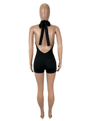 Sleeveless Backless Halterneck Romper SHD 9590