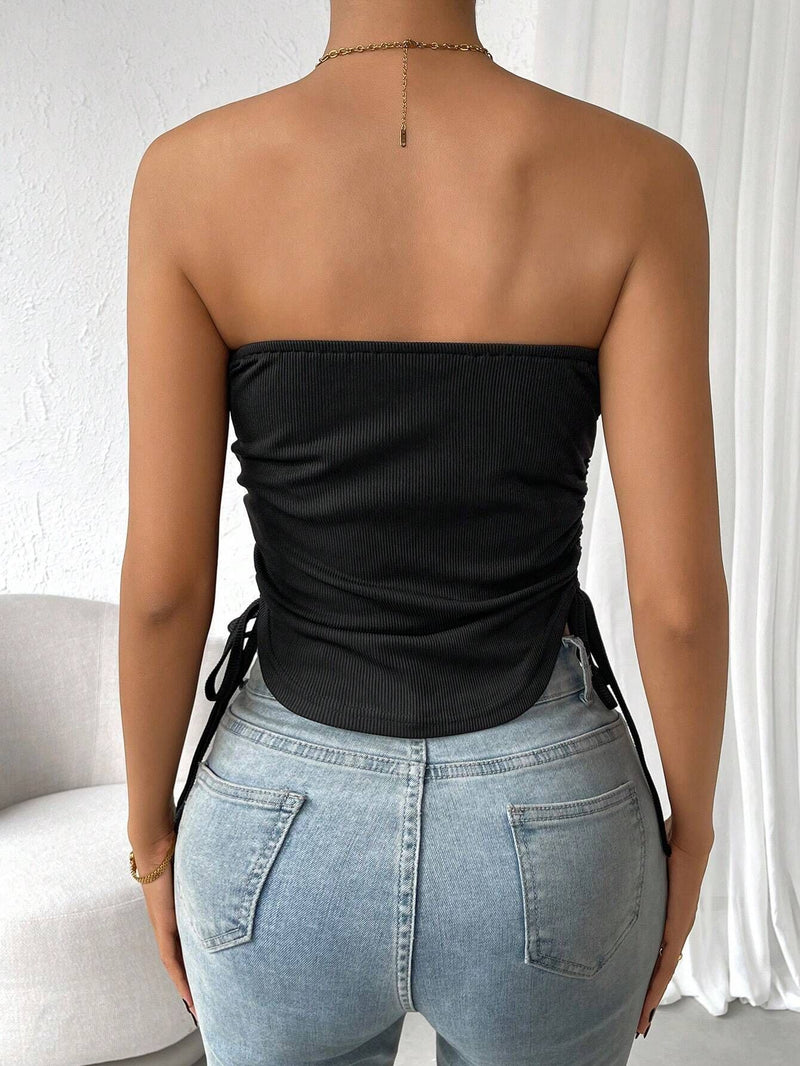 Solid Color Drawstring Wrap Chest Vest GYSQ CVEA2480
