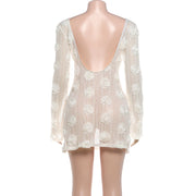 Backless Hollow Out Tie Up Mini Dress GYME K6D14909A