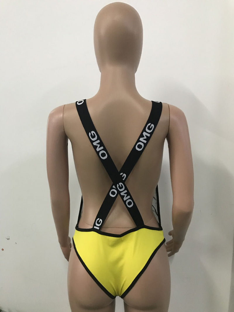 Plus Size Sexy Mesh Patchwork One Piece Swimsuit LSD 8094