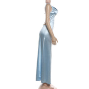 Sexy Solid Color Backless Maxi Dress XEF K6D08687A