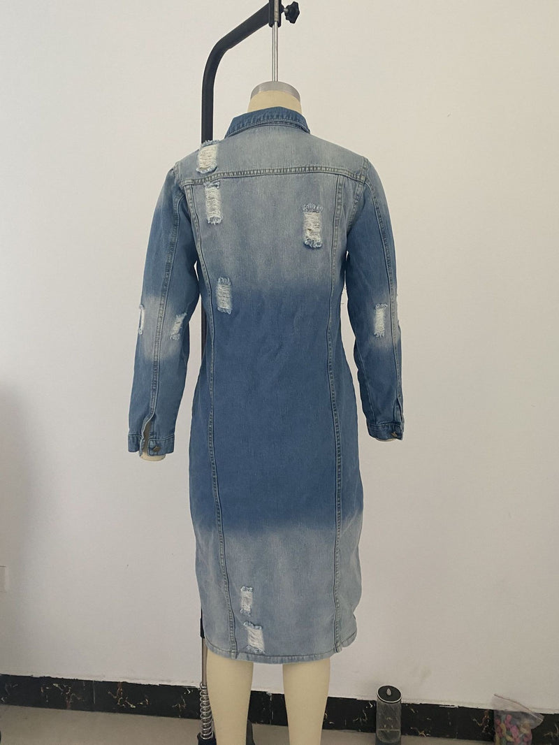 Retro Denim Long Jacket GKNF TSC 9932