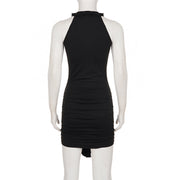 Sleeveless Ruffles Ruched Mini Dress GPKJ MR49728