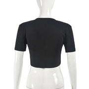 Split Hot Drill Short Sleeve T Shirt GFRT 41209THG