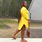 Plus Size Solid Color Long Sleeve Shirt BMF 0303